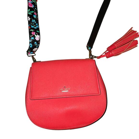 Kate Spade Red Cameron Byrdie Saddle Bag - Picture 2 of 8